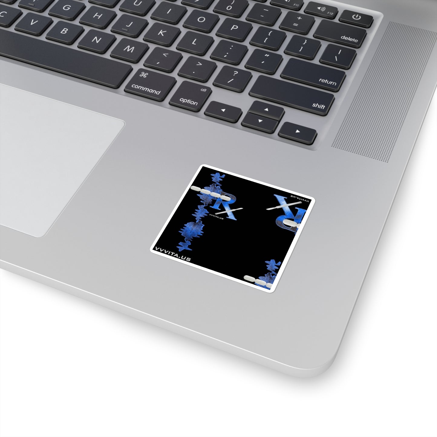 RX Wave Square Sticker — Blue Soundwave Medical Design