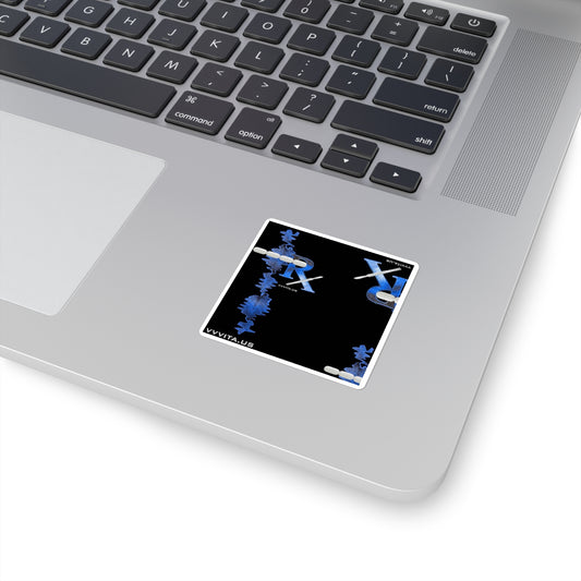 RX Wave Square Sticker — Blue Soundwave Medical Design