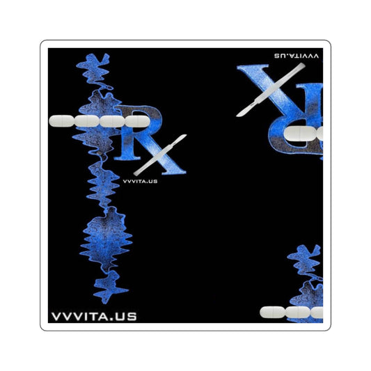 RX Wave Square Sticker — Blue Soundwave Medical Design